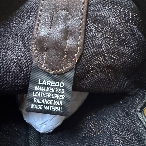 BNIB Laredo Men’s Cowboy Boots Leather Size 9.5 Dark Brown Lawton - Picture 7 of 8